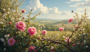 pourquoi l'églantier et l'aubépine sont le duo idéal de la haie champêtre: floraisons mellifères, fruits pour oiseaux, protection naturelle et rusticité.